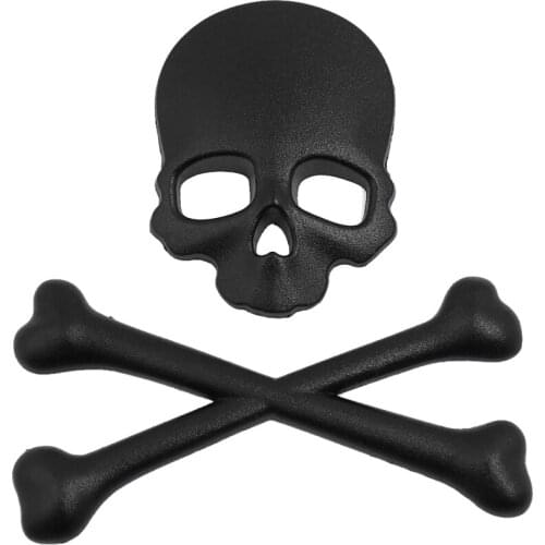 PPYY NEW -Skull Bone 3d design motorcycle car emblem badge sticker black