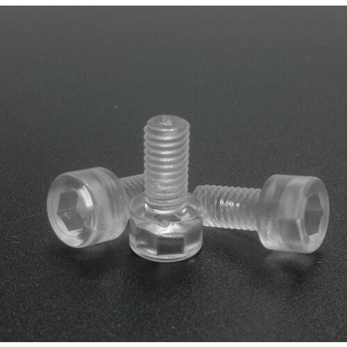 5-20pcs Transparent PC polycarbonate Hexagon socket heads Cup head bolt Plastic screw non-conductivity oxidation resistance