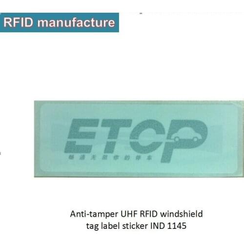 RFID UHF vehicle windshield EPT tag waterproof sunscreen anti-tear adhensive passive RFID label for car access control