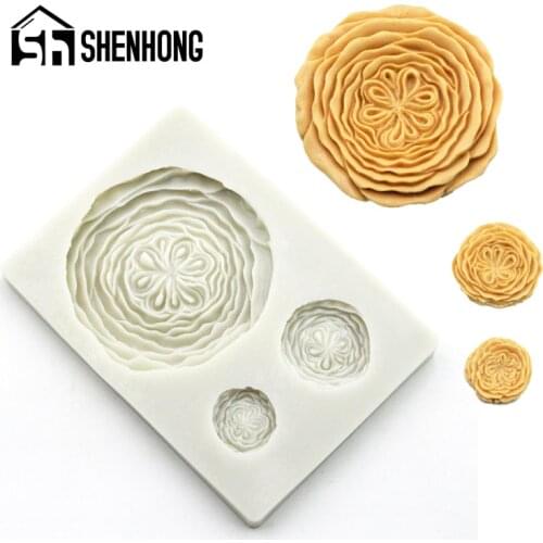 SHENHONG Austin Rose Petal Silicone Fondant Cake Mold 3D Flower Pattern Gum Paste Sugar Craft Wedding Decorating Mould