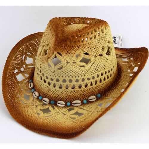 Unisex Hat outdoor fishing western cowboy straw hat crochet sun hat vacation beach hat for outdoor hat camping hat