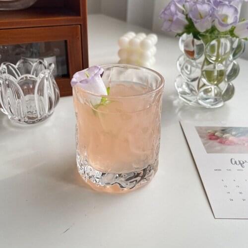 260ml Japanese Style Milk Cup Coffee Juice Drink Cups Glass Water Cup-thickened Transparent First Snow Glass Handmade Norbi