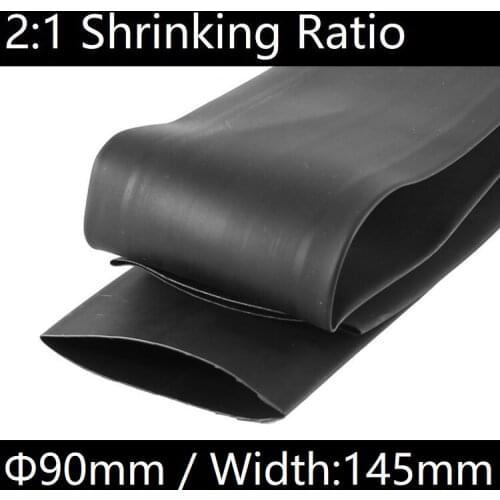 Dia 90mm (Width 145mm) Heat Shrink Tube 2:1 Polyolefin Thermal Cable Sleeve Insulated Wire Protector Wrap DIY Connector Repair