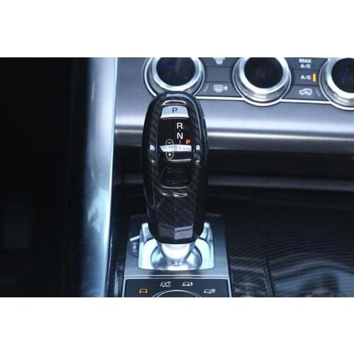Carbon Fiber Style Car Gear Shift Knob Stick Head Cover Trim Sticker Styling For Land Rover Range Rover Sport 2014-17