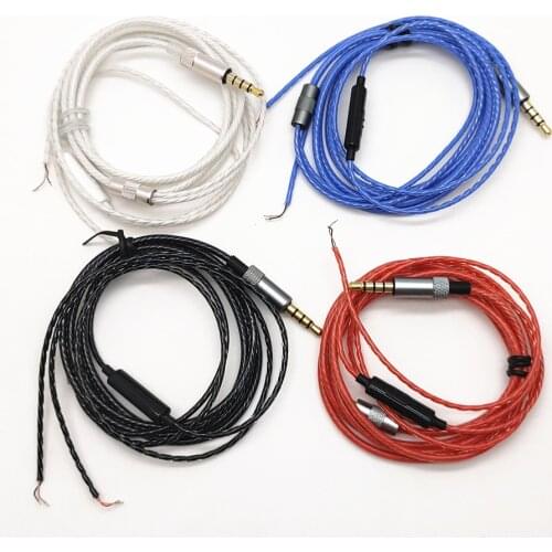 DIY Replacement Wire Earphone Repair Cable OFC Oxygen Free Copper Upgrade Cable with Microphone for 3.5mm Plug Earbuds Headphone