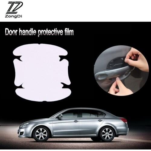 ZD 4Pcs Car styling car door handle invisible scratches protective membrane for Peugeot Nissan Juke X-Trail Hyundai Accent Creta