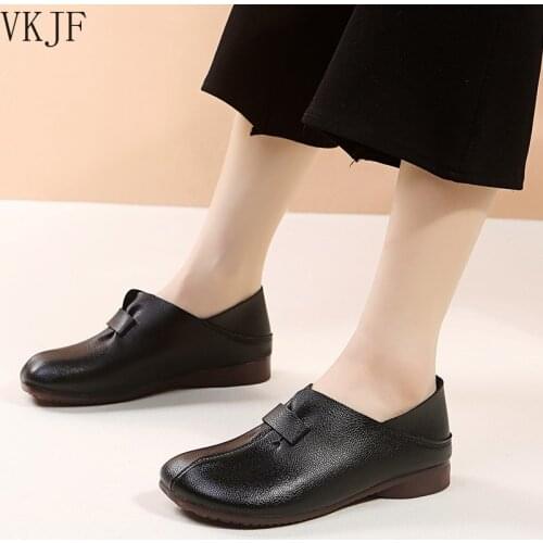 2021 New Summer Ethnic Style Retro Original Single Soft Sole Leather Shoes Female Hollow Soft Leather Womens Shoes