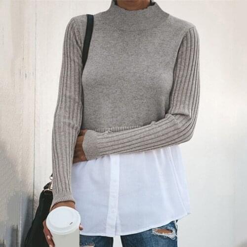 Autumn Winter Black Knit Sweater Women 2021 Patchwork Long Sleeve Button Pullover Women Jumper New Fashion
