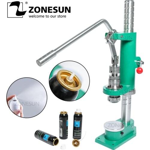 ZONESUN Manual Spray Bottle Aerosol Aluminium Bottle Crimping Capping Pressing Machine For Sunscreen Spray Medicine Car Cleaner