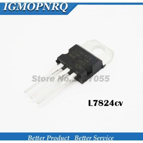 10PCS L7824CV TO220 L7824 TO-220 7824 LM7824 MC7824 Three-terminal voltage regulator stabilivolt 24 v 1.5 A