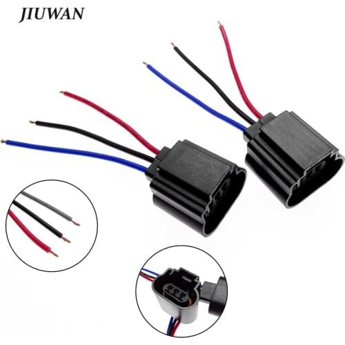 2 Pcs H13 Female Connector Cable Socket Wire Hareness Adapters Headlight Extension Bulb Holder Black ABS Car Lamp Wiring