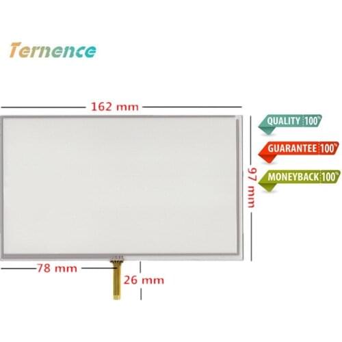 2pcs 7 inch 4 wire 162mm*97mm Resistive Touch Screen Digitizer GPS navigator Car navigation DVD Touch panel Glass Free shipping