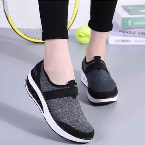 2020 Spring Shoes Woman Breathable Platform Slip On Sneakers Womens Loafers Swing Wedges Ladies Shoes Moccasins Plus Size 35-42
