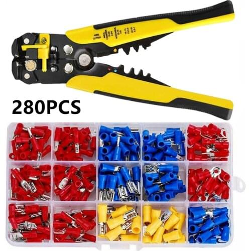 280PCS Insulated Wire Electrical Connectors - Butt, Ring, Spade, Quick Disconnect - Crimp Terminals Connectors Assortment Kit