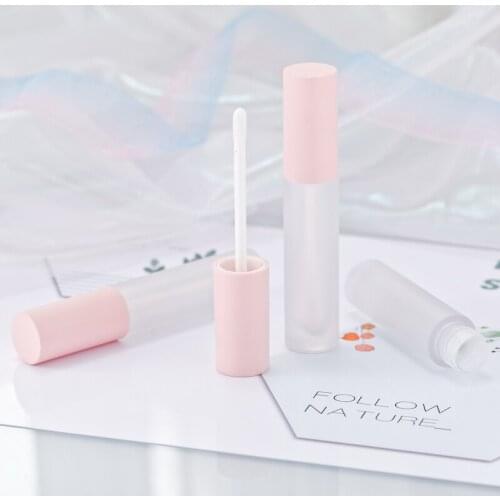 5/10/30/50pcs 5ml pink matte transparent round Empty Makeup DIY Lip Glaze Tube lip gloss bottle lipstick shell packaging makeup