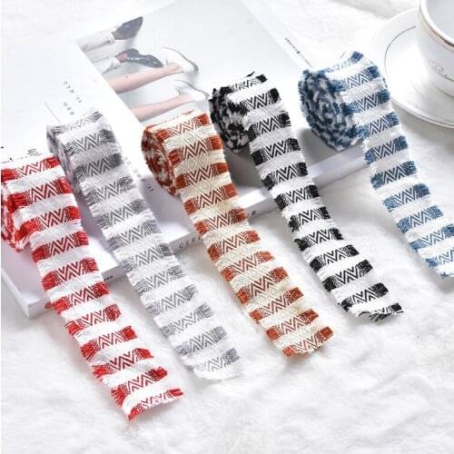 5 yards/lot Striped Fringe Tassle Ribbons DIY Crafts Gift Wrapping Hairwear Clothing Accessories Decoration