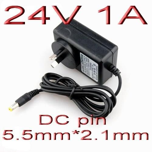AC 100V-240V Converter Adapter DC 24V 1A Power Supply AU Plug 50PCS+ DHL Free shipping DC 5.5mm x 2.1mm 1000mA