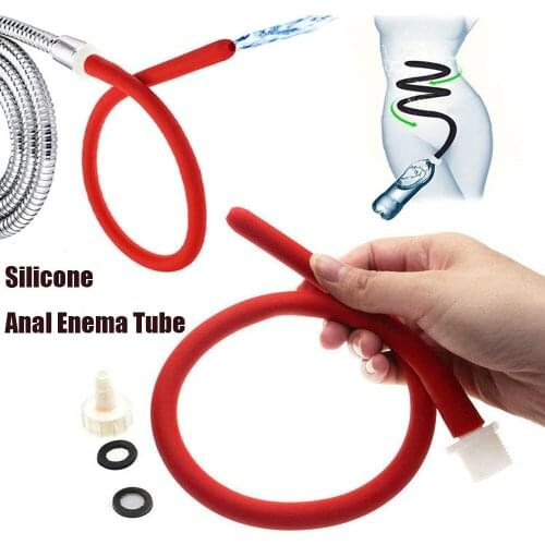 Anal Enema Tube Vaginal Wash Cleaning Shower Bidet Hose Douche Nozzle Pipe Butt Plug Rectal Anal Treatment Sex Toy For Men Women