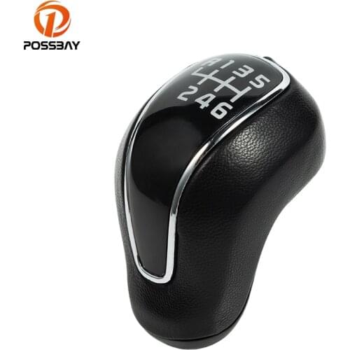 Car 6 Speed Leather Black Gear Shift Knob Lever Stick Shifter Knob for Hyundai Creta IX25 Kia Forte Cerato K3 Ceed 2012-2016