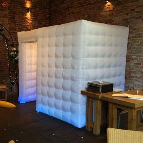 Free air shipping Cheap LED light inflatable Photo Booth Tent DJ Inflatable Studio Booth for party event