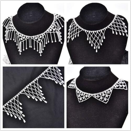 Blingbling 50cm Rhinestone Dance Crystal Chain Tassels Curtain DIY Decoration Sew on Garment Diamond Banding Necklace Trimming