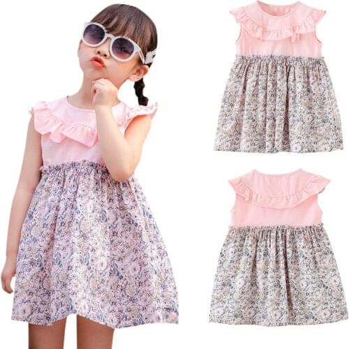 Toddler Kid Baby Girl Short Sleeve Floral Dress Princess Romper Dresses Clothes O-neck Princess Dress Baby Clothes