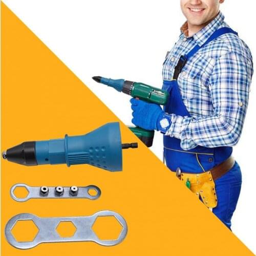 Electric Pneumatic Hex Shank Riveter Drill Driver Rivet Tool Adapter Accessory Woodworking Electrician Tools Parts Converter
