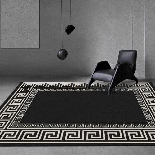 Geometric Black And White Retro Style Carpets For Living Room Bedroom Floor Mat Absorb Oil Kitchen Carpet Home Decor Area Rugs