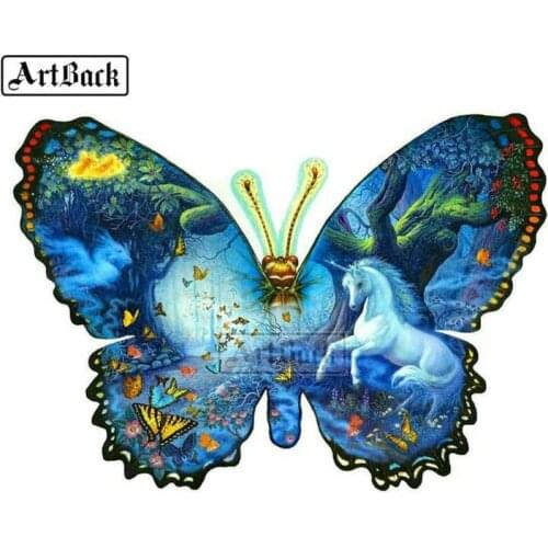 Hot Sale 5d diy Diamond Painting Butterfly Unicorn Full Square / Round Drill Diamond Embroidery 3D Rhinestone Mosaic Home Decor
