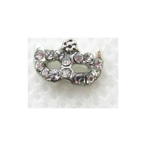 Hot selling crystal mask floating charms living glass floating pendant lockets charms for diy jewelry