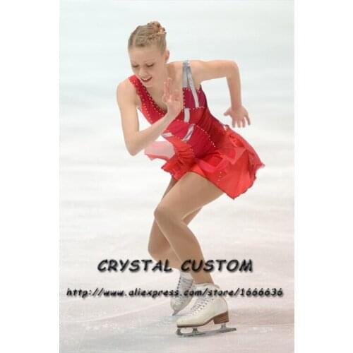 Custom Figure Skating Dresses For Girls Fashion New Brand Competition Children Ice Figure Skating Dresses Crystal DR3802