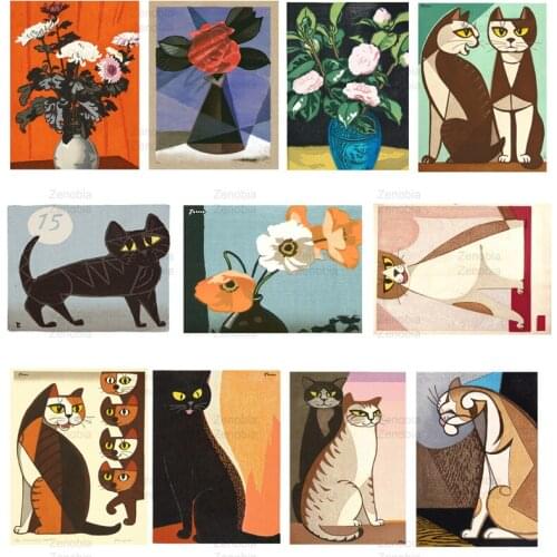 Japanese Rich Cat Poster Nostalgia Home Decor Wall Art Modular Hd Quality Print Cartoon Canvas Painting Animals Room Decoration