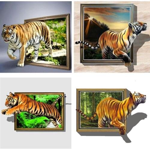 Painting 5d Diamond Tiger Cross Stitch Rhinestones Diamond Embroidery Animal Wall Art Needlework Gift Handmade Home Decor