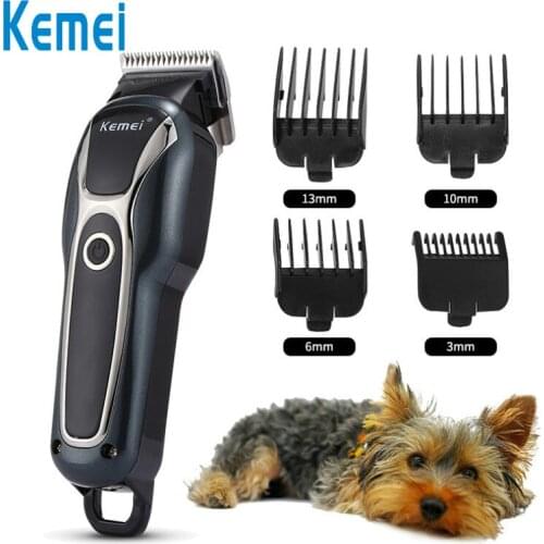Kemei Professional Animal Hair Trimmer 4 Combs for Cat Hair Remover Charged Animal Electric Scissor Clipper Hair Cutting Machine