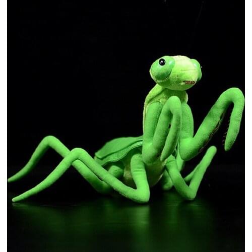 Chinese mantid Plush Toys Real Life Green Paratenodera sinensis Saussure Soft Doll Lifelike Stuffed Animals Simulation Kids Gift