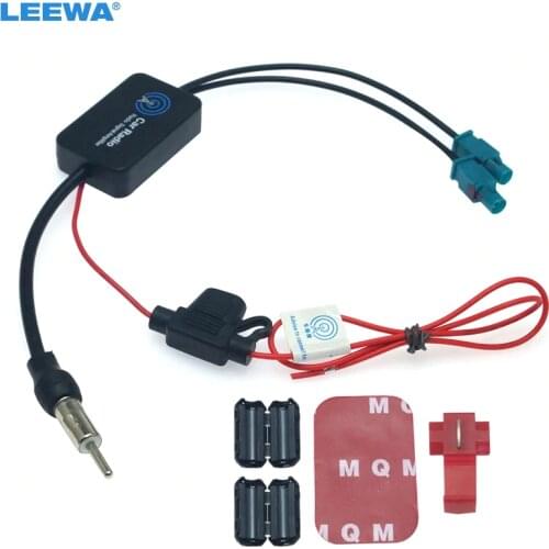 LEEWA 5set 12V Car Radio FM/AM Aerial Antenna Signal Booster Amplifier For Audi Volkswagen FAKRA II Connector Booster #CA6141