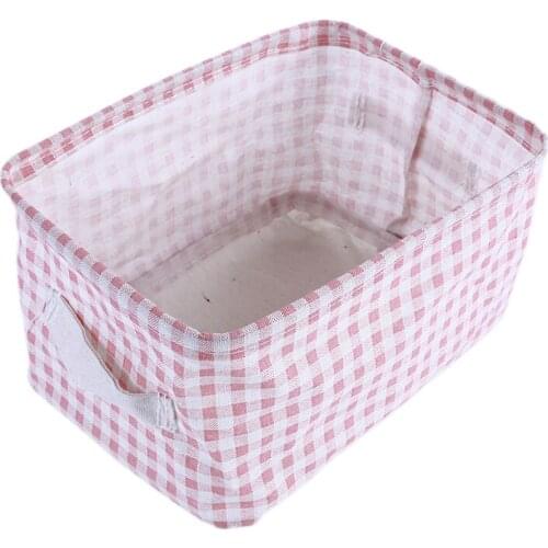 Linen Desktop Storage Box Waterproof Toy Sundries Storage Basket Cosmetic Underware Storage Organizer Office Stationery