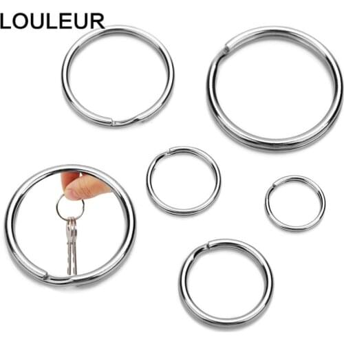 Louleur 20 pcs/lot stainless steel Key Chain Key Ring Round line key ring Keyrings Keychain Jewelry Making Wholesale