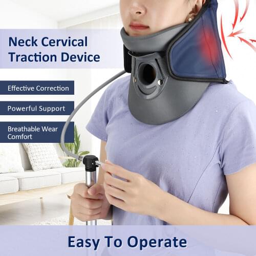 Medical Inflatable Cervical Neck Traction Adjustable Neck Stretcher Collar Stretching Correction Therapy Pain Relief Health Care