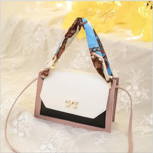 Fashion printed silk scarf handbag 2021 womens one-shoulder small square bag