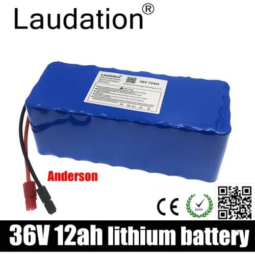 Laudation 36V 12ah Electric Bicycle Lithium Battery 36V Motorcycle Electric Car Bicycle Scooter with 15 A BMS For Anderson Plug