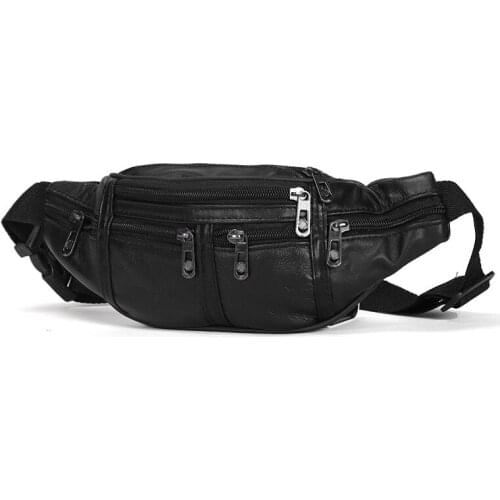 Genuine leather male Waist Pack Fanny Pack men Leather Belt Waist bags phone pouch small chest messenger for man