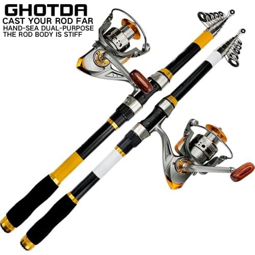 Fishing Kit 2.1-3.6M Telescopic Spinning Rod and 13BB Spinning Reel Fishing Tool Set