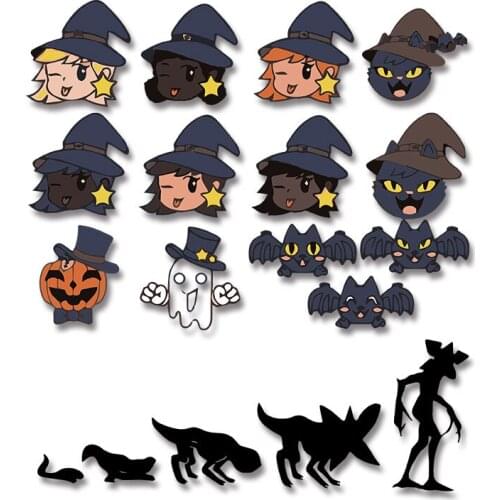 Cartoon Halloween pumpkin face bat girl print Printed Ironing For Clothing Character Patch for Clothing Ironing stickers