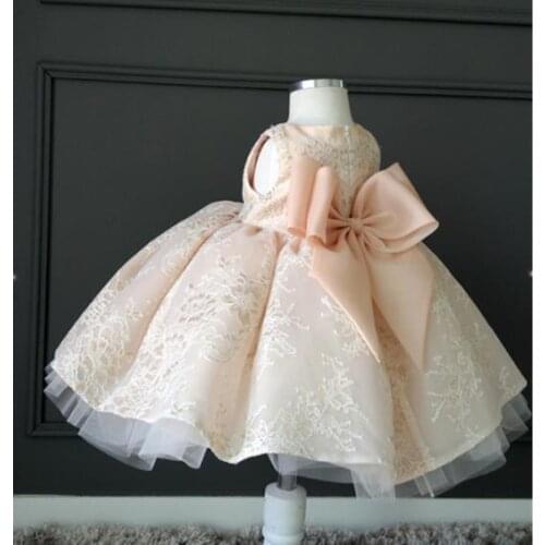 New Princess Lace Dress Kids Flower Embroidery Dress For Girls Vintage Children Dresses Baby Girl Dress for Birthday