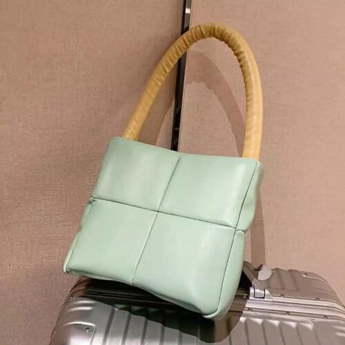 Solid color Square Tote Armpit bag 2021 Fashion New High-quality PU Leather Womens Designer Handbag High capacity Shoulder Bags