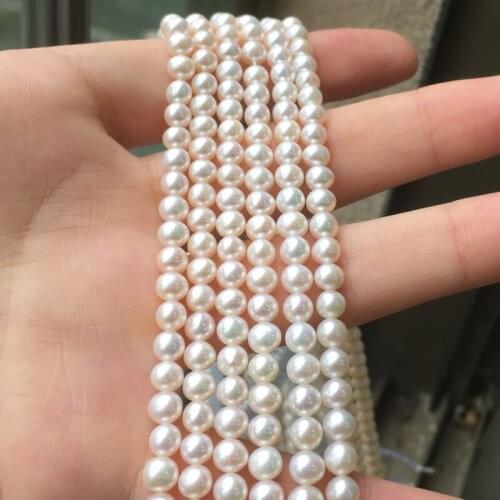 Freshwater Pearl Necklaces Round Shape Beads with Size 4.5-5mm Perfect Luster for Jewelry DIY Loose Pearl Strands Necklace