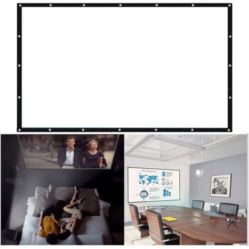 Portable Movie Curtain Polyester Projection Screen Home Practical Movie Cloth Waterproof Moisture Proof Room Shade Sail Shelter
