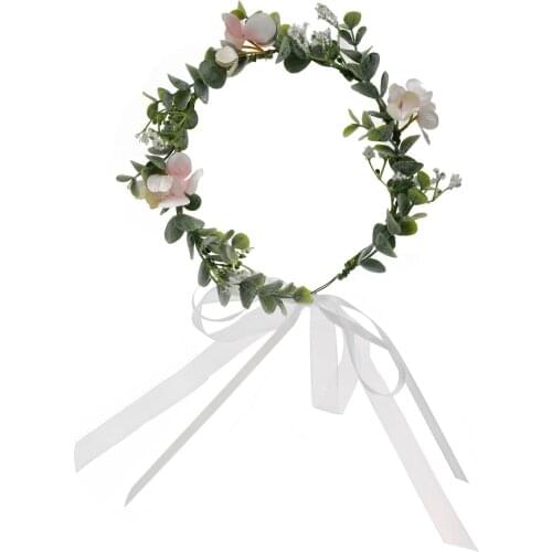 Boho Flower Headband Rustic Bridesmaid Hair Flower Headbands Wedding Hair Accessories Floral Garland Wedding Floral Headwear