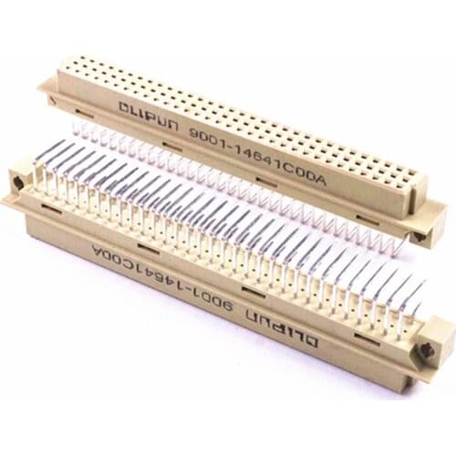 5pcs DIN 41612 Connector 2 Rows 64 Positions Receptacle Female Socket Right Angle Through Hole PCB 2x32 Pin 2.54 MM x 5.08 mm